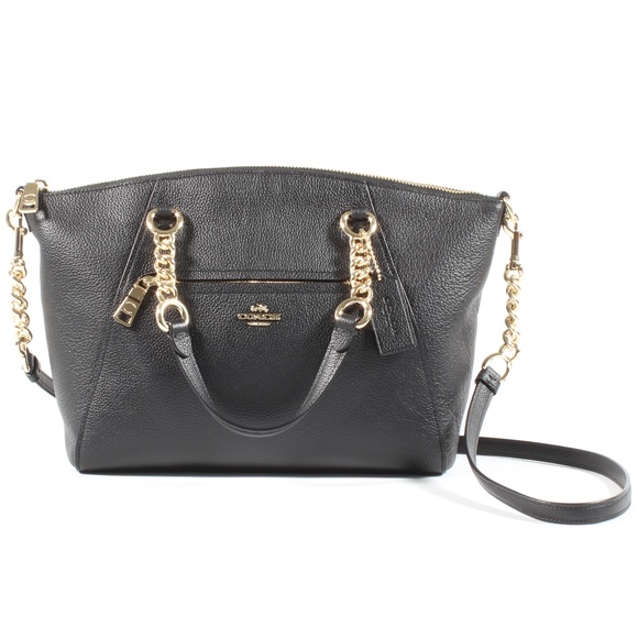 Coach Handbags - Coach Prairie Chain Satchel Handbag Black Leather